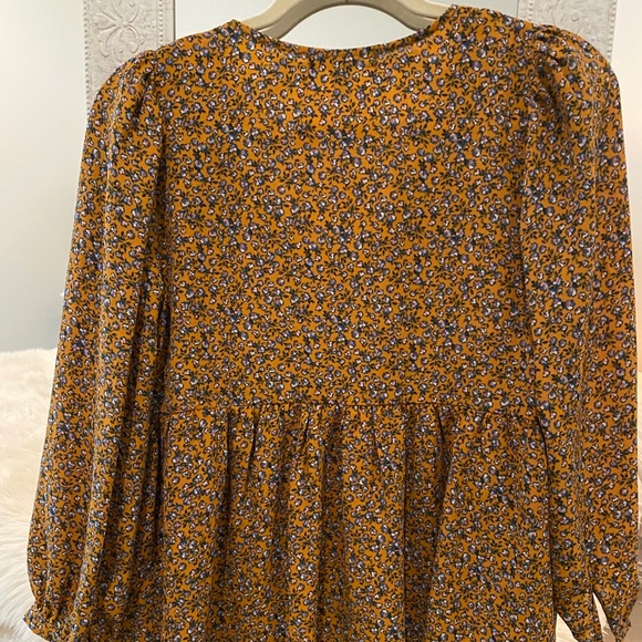 Floral boho top - Burnt Orange/mustard color - Picture 2 of 5
